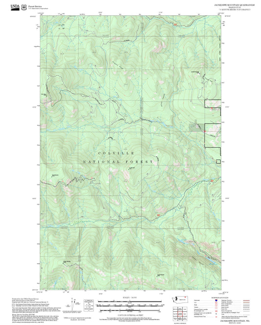 2025 Forest Service Topo Map of Jackknife Mountain Washington