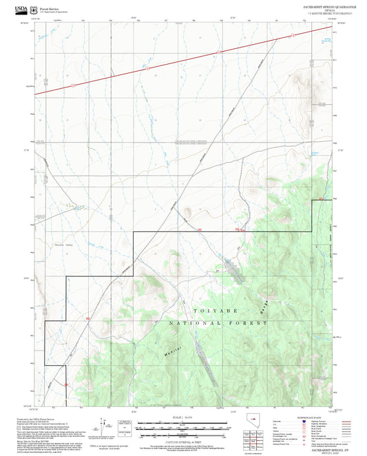 2025 Forest Service Topo Map of Jackrabbit Spring Nevada