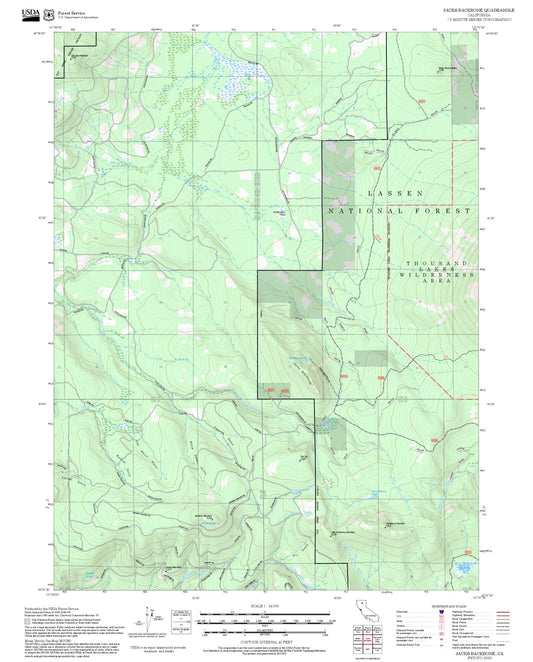 2025 Forest Service Topo Map of Jacks Backbone California