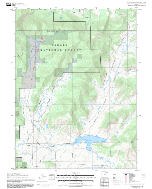 2025 Forest Service Topo Map of Jackson Draw Utah