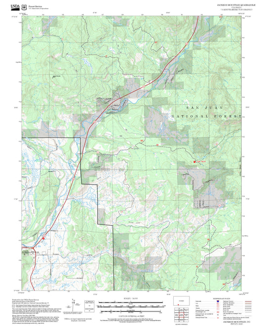 2025 Forest Service Topo Map of Jackson Mountain Colorado