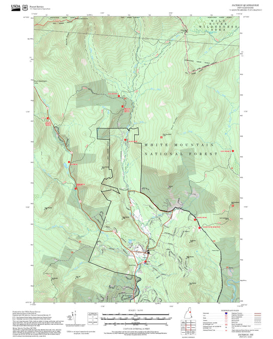 2025 Forest Service Topo Map of Jackson New Hampshire