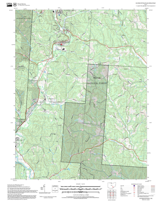 2025 Forest Service Topo Map of Jacksonville Ohio