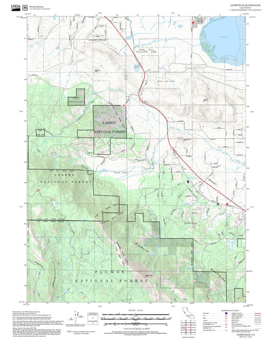 2025 Forest Service Topo Map of Janesville California