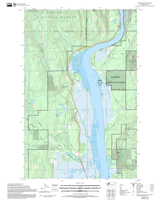 2025 Forest Service Topo Map of Jared Washington