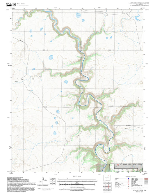 2025 Forest Service Topo Map of Jaritas Ranch New Mexico