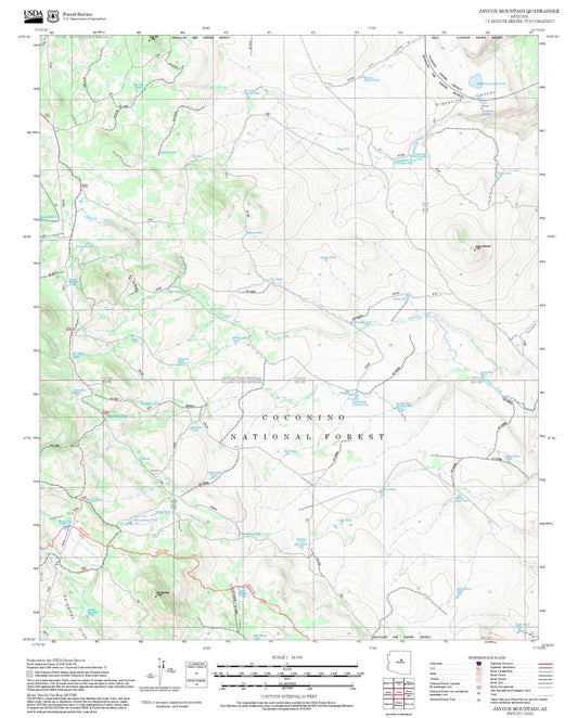 2025 Forest Service Topo Map of Jaycox Mountain Arizona