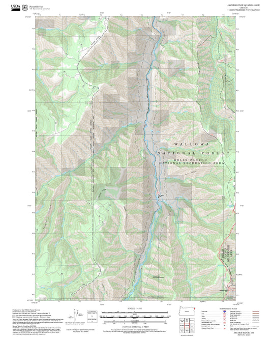 2025 Forest Service Topo Map of Jaynes Ridge Oregon