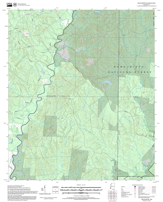 2025 Forest Service Topo Map of Jeannette Mississippi