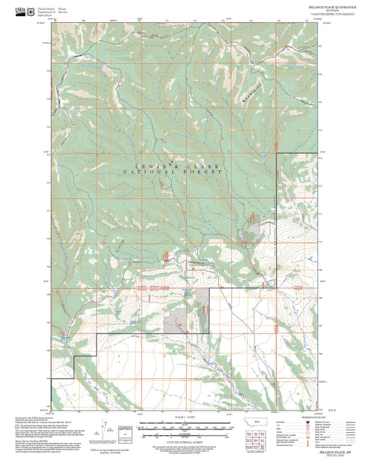 2025 Forest Service Topo Map of Jellison Place Montana
