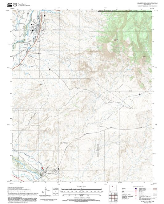2025 Forest Service Topo Map of Jemez Pueblo New Mexico