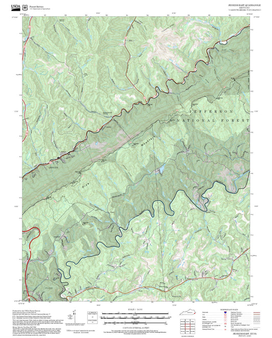 2025 Forest Service Topo Map of Jenkins East Kentucky