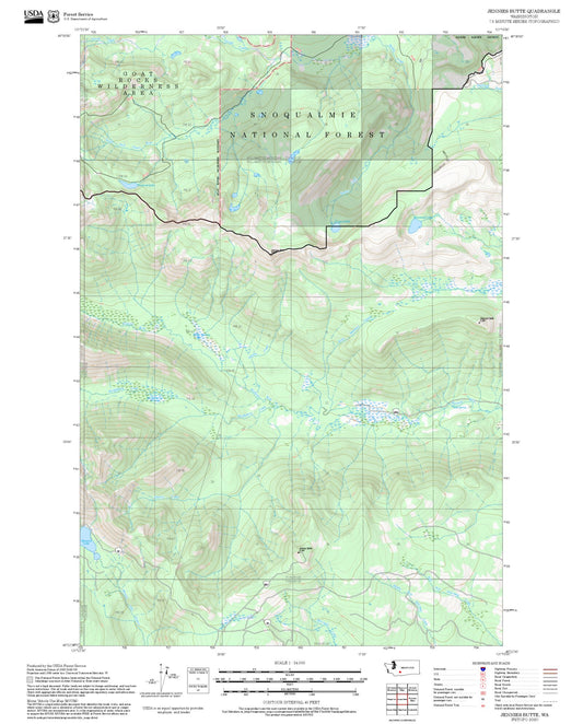 2025 Forest Service Topo Map of Jennies Butte Washington