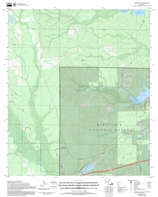 2025 Forest Service Topo Map of Jericho Louisiana