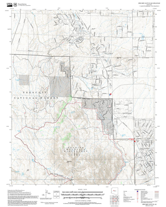 2025 Forest Service Topo Map of Jerome Canyon Arizona