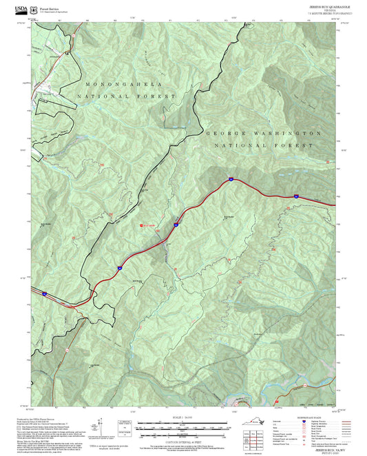 2025 Forest Service Topo Map of Jerrys Run Virginia