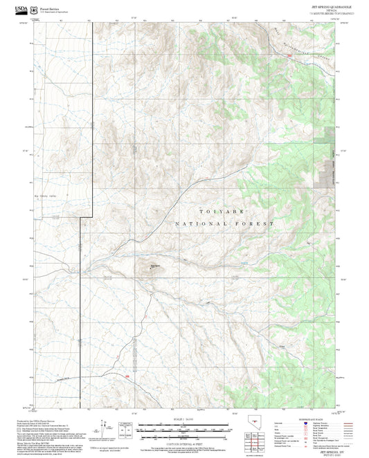2025 Forest Service Topo Map of Jet Spring Nevada