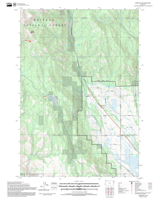 2025 Forest Service Topo Map of Jimtown Oregon