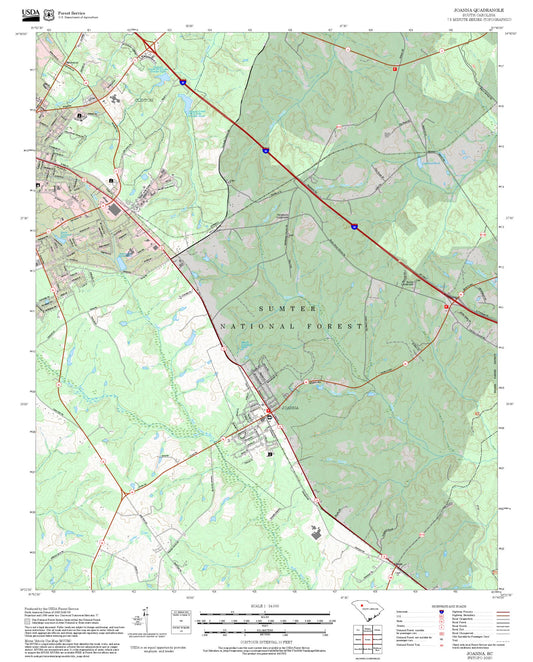 2025 Forest Service Topo Map of Joanna South Carolina