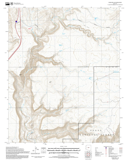2025 Forest Service Topo Map of Joes Hill Arizona