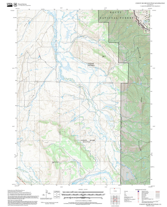 2025 Forest Service Topo Map of Johnny Moore Mountain Colorado