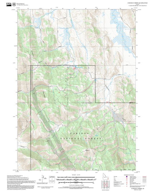 2025 Forest Service Topo Map of Johnson Creek Idaho