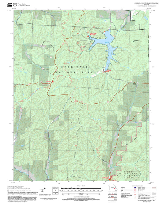 2025 Forest Service Topo Map of Johnson Mountain Missouri