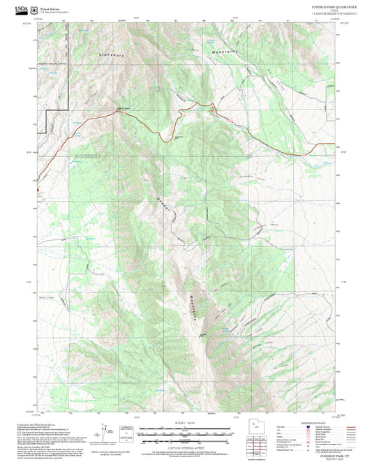 2025 Forest Service Topo Map of Johnson Pass Utah