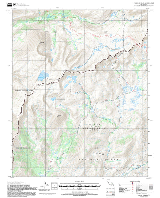 2025 Forest Service Topo Map of Johnson Peak California