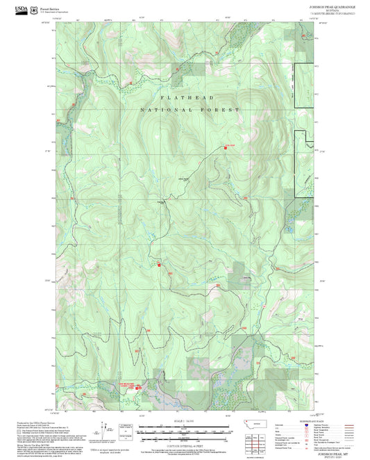 2025 Forest Service Topo Map of Johnson Peak Montana