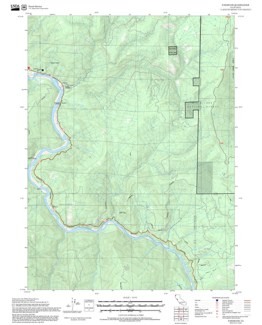 2025 Forest Service Topo Map of Johnsons California