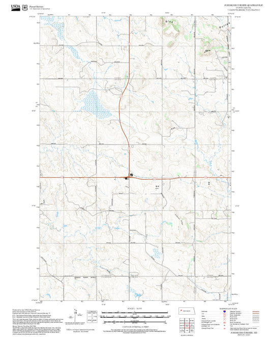 2025 Forest Service Topo Map of Johnsons Corner North Dakota