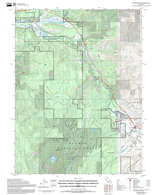 2025 Forest Service Topo Map of Johnsville California