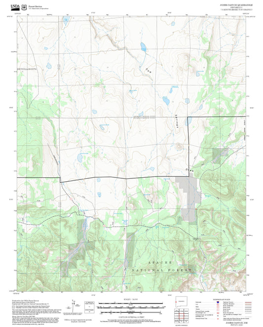 2025 Forest Service Topo Map of Jones Canyon New Mexico