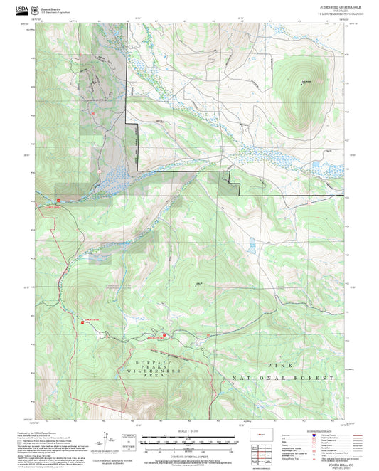 2025 Forest Service Topo Map of Jones Hill Colorado