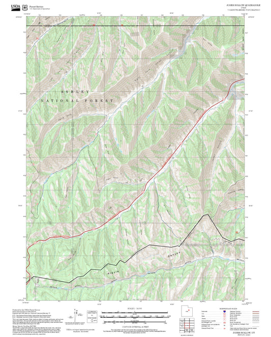 2025 Forest Service Topo Map of Jones Hollow Utah