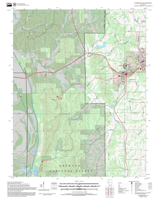 2025 Forest Service Topo Map of Jonesboro Illinois