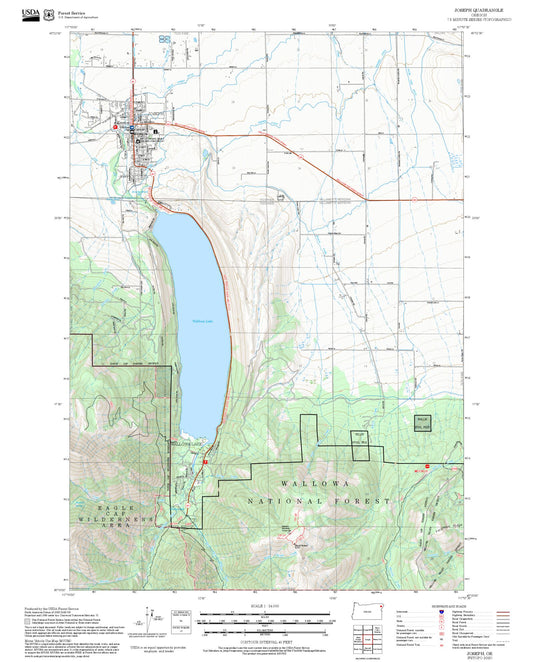 2025 Forest Service Topo Map of Joseph Oregon