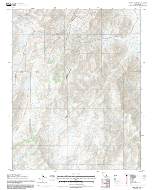 2025 Forest Service Topo Map of Joshua Flats California