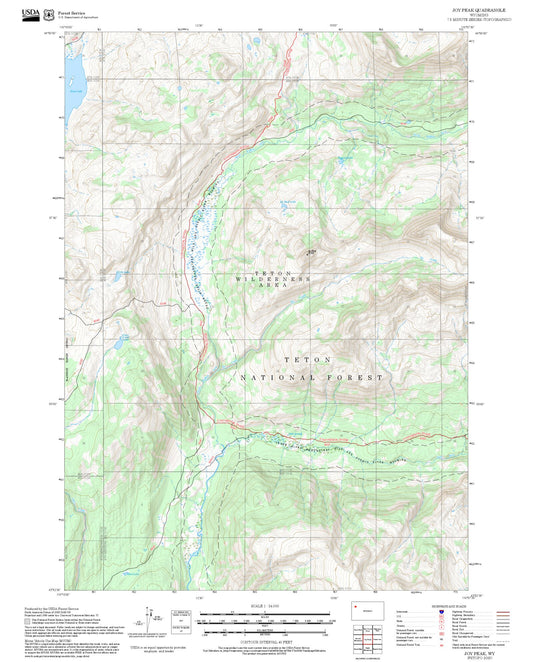 2025 Forest Service Topo Map of Joy Peak Wyoming