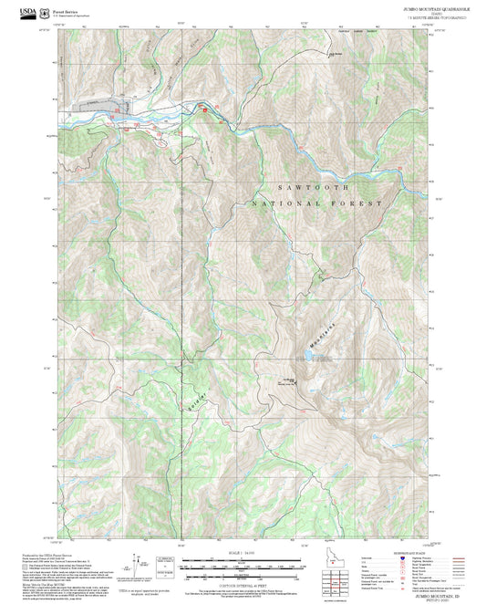 2025 Forest Service Topo Map of Jumbo Mountain Idaho