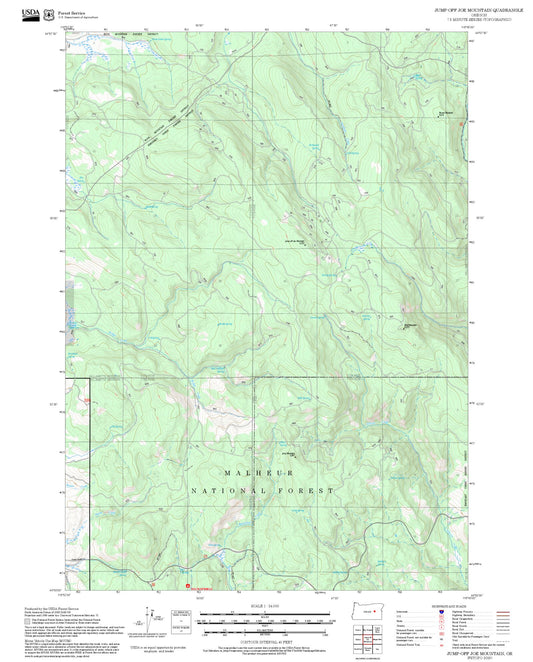 2025 Forest Service Topo Map of Jump-off Joe Mountain Oregon