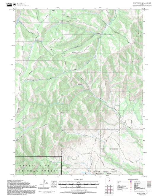 2025 Forest Service Topo Map of Jump Creek Utah