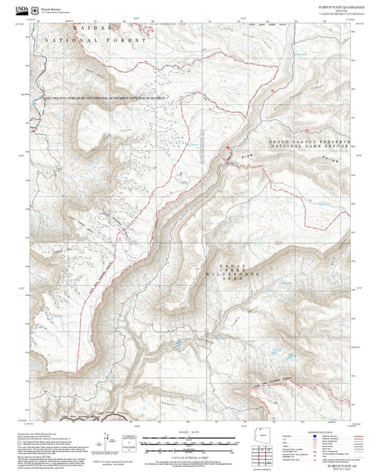 2025 Forest Service Topo Map of Jumpup Point Arizona