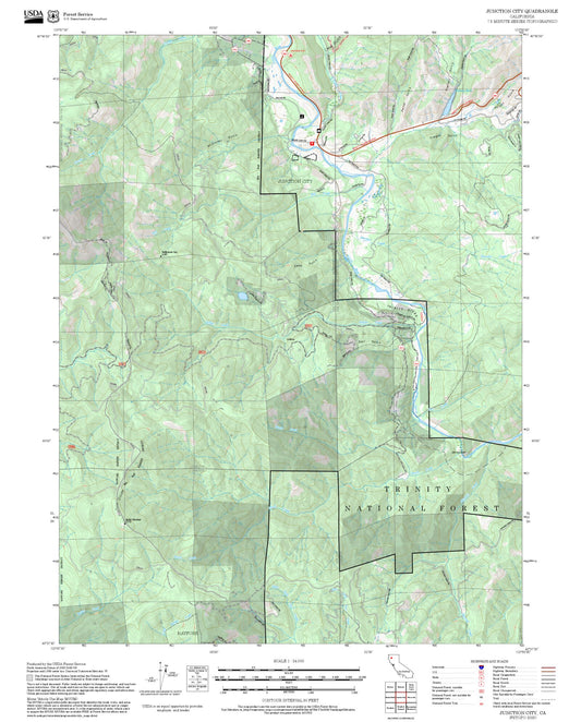 2025 Forest Service Topo Map of Junction City California