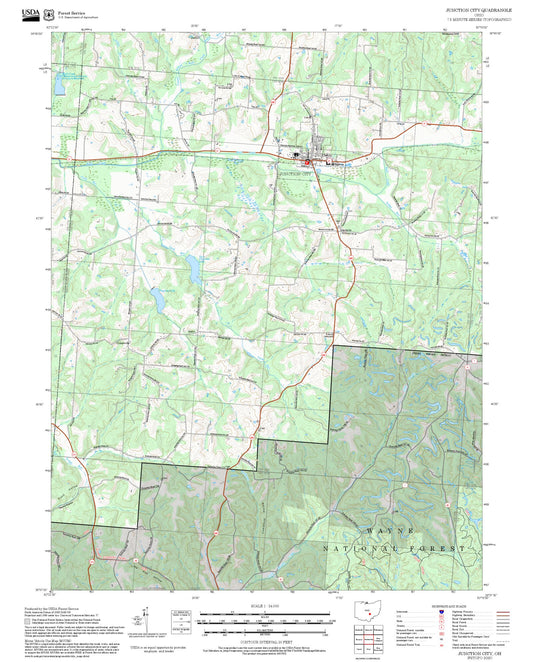 2025 Forest Service Topo Map of Junction City Ohio