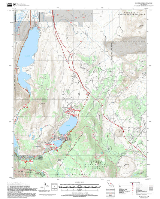 2025 Forest Service Topo Map of June Lake California