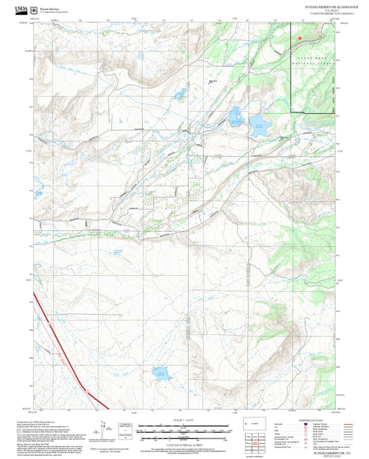 2025 Forest Service Topo Map of Juniata Reservoir Colorado