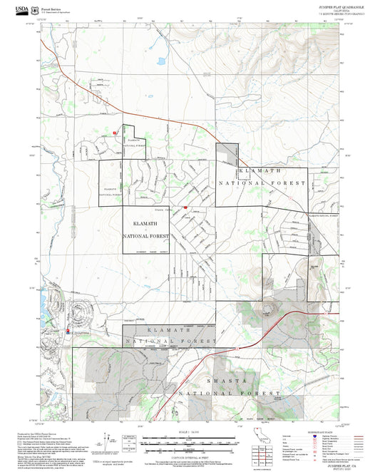 2025 Forest Service Topo Map of Juniper Flat California