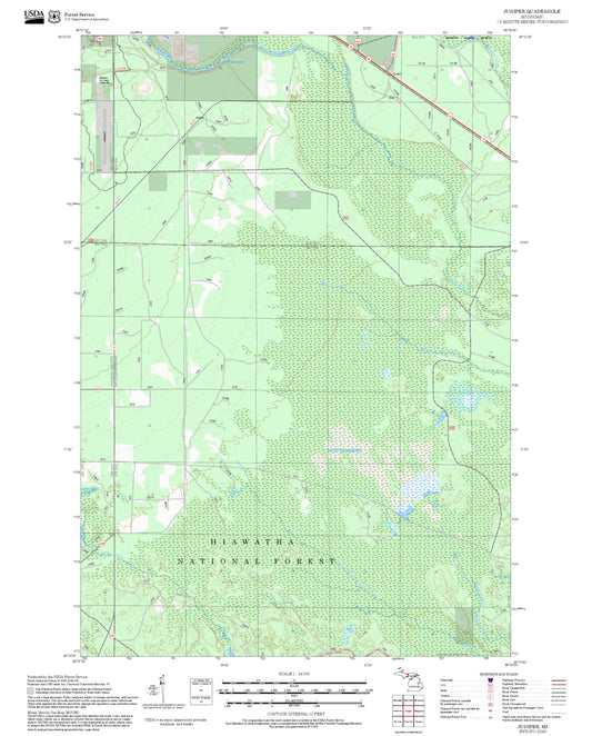 2025 Forest Service Topo Map of Juniper Michigan